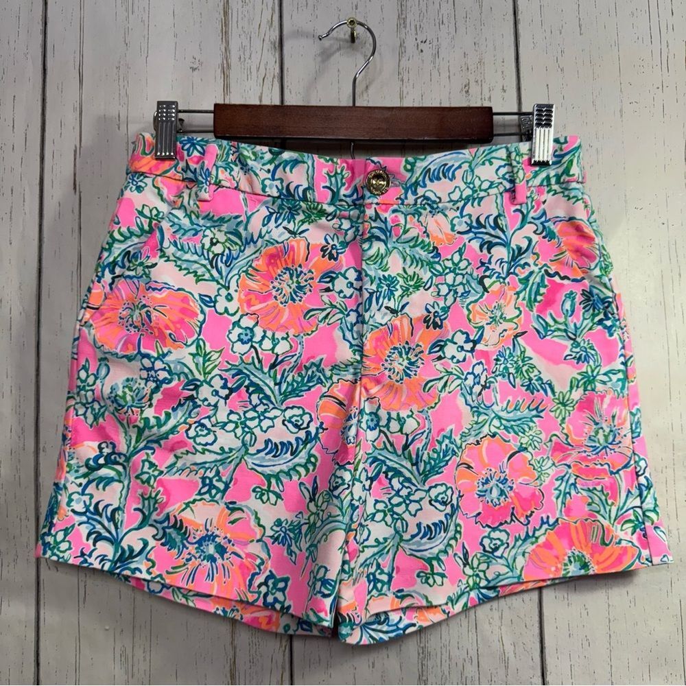 Lilly Pulitzer Gretchen High Rise Shorts Tropical Floral Vibrant Colorful Summer